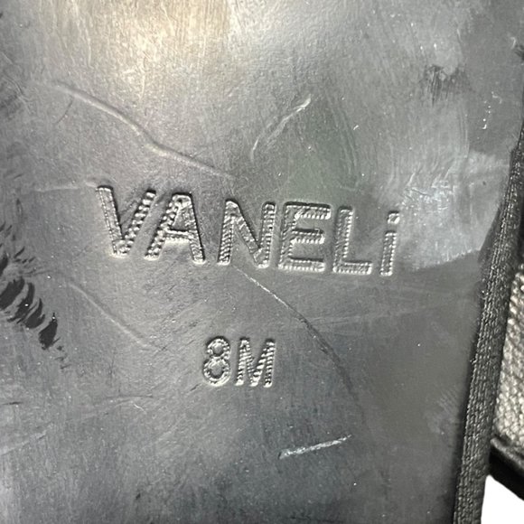 Van Eli Black Leather Open Toe Block Heel Elastic Slingback Sandals Size 8M - Picture 9 of 9